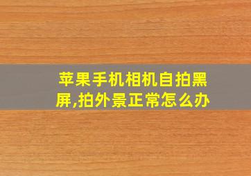 苹果手机相机自拍黑屏,拍外景正常怎么办