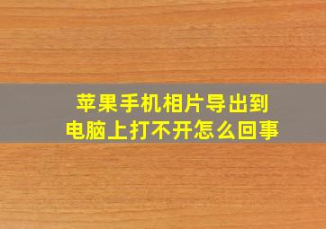 苹果手机相片导出到电脑上打不开怎么回事