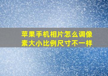 苹果手机相片怎么调像素大小比例尺寸不一样