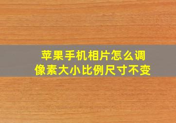 苹果手机相片怎么调像素大小比例尺寸不变