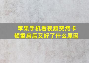 苹果手机看视频突然卡顿重启后又好了什么原因