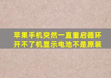 苹果手机突然一直重启循环开不了机显示电池不是原装