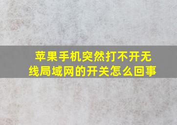 苹果手机突然打不开无线局域网的开关怎么回事