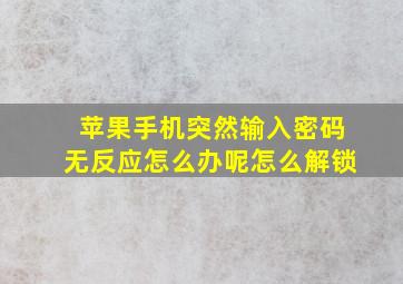 苹果手机突然输入密码无反应怎么办呢怎么解锁