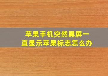 苹果手机突然黑屏一直显示苹果标志怎么办