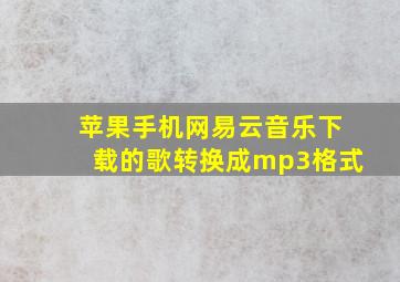 苹果手机网易云音乐下载的歌转换成mp3格式