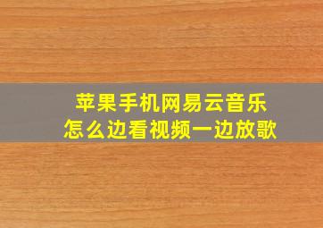 苹果手机网易云音乐怎么边看视频一边放歌