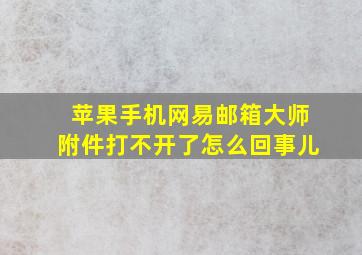 苹果手机网易邮箱大师附件打不开了怎么回事儿