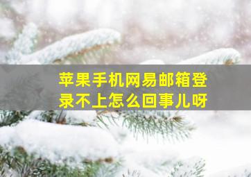 苹果手机网易邮箱登录不上怎么回事儿呀