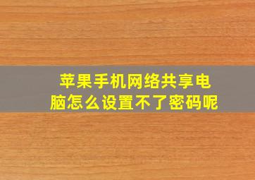 苹果手机网络共享电脑怎么设置不了密码呢