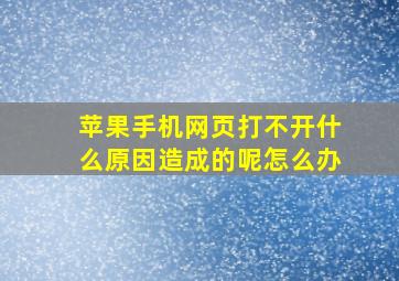 苹果手机网页打不开什么原因造成的呢怎么办