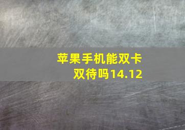 苹果手机能双卡双待吗14.12