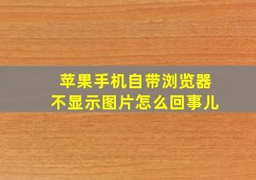 苹果手机自带浏览器不显示图片怎么回事儿