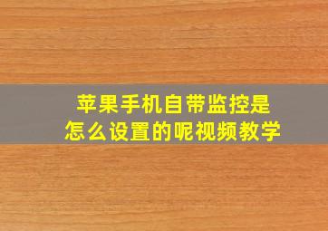 苹果手机自带监控是怎么设置的呢视频教学