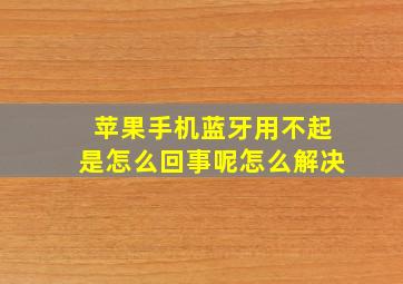 苹果手机蓝牙用不起是怎么回事呢怎么解决