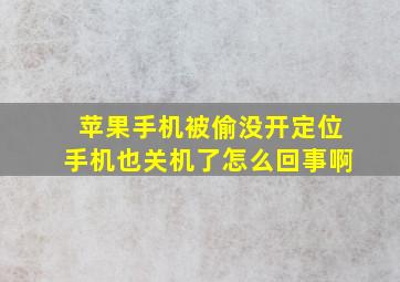 苹果手机被偷没开定位手机也关机了怎么回事啊