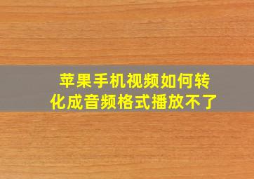 苹果手机视频如何转化成音频格式播放不了