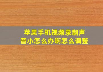 苹果手机视频录制声音小怎么办啊怎么调整