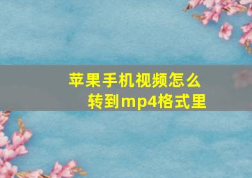 苹果手机视频怎么转到mp4格式里