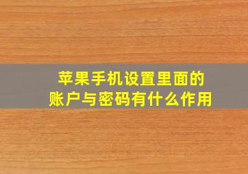 苹果手机设置里面的账户与密码有什么作用