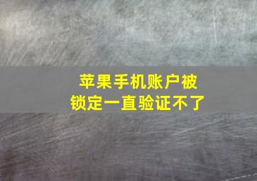 苹果手机账户被锁定一直验证不了