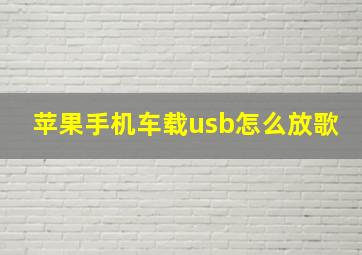 苹果手机车载usb怎么放歌