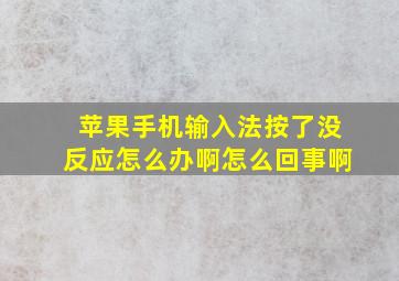 苹果手机输入法按了没反应怎么办啊怎么回事啊