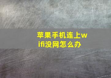 苹果手机连上wifi没网怎么办