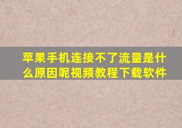 苹果手机连接不了流量是什么原因呢视频教程下载软件