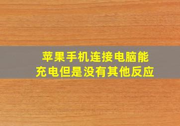 苹果手机连接电脑能充电但是没有其他反应