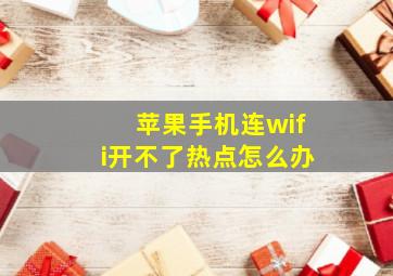 苹果手机连wifi开不了热点怎么办