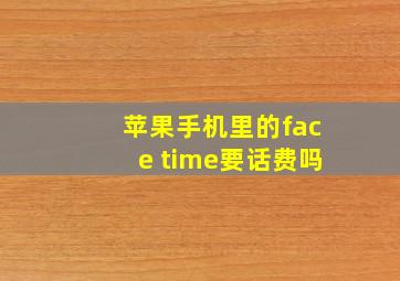 苹果手机里的face time要话费吗