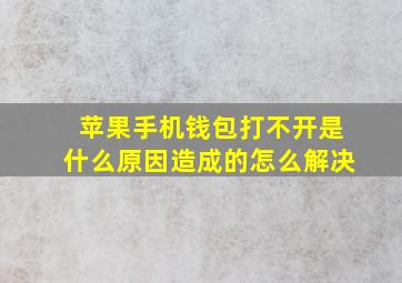 苹果手机钱包打不开是什么原因造成的怎么解决