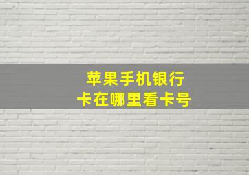 苹果手机银行卡在哪里看卡号