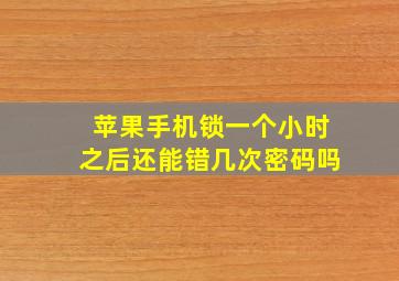 苹果手机锁一个小时之后还能错几次密码吗