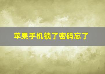 苹果手机锁了密码忘了