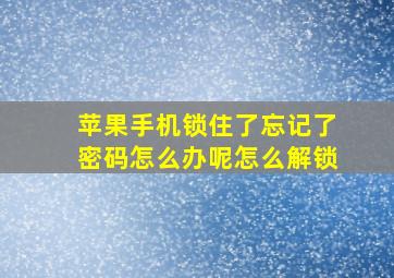 苹果手机锁住了忘记了密码怎么办呢怎么解锁