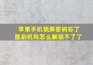 苹果手机锁屏密码忘了能刷机吗怎么解锁不了了