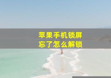 苹果手机锁屏忘了怎么解锁