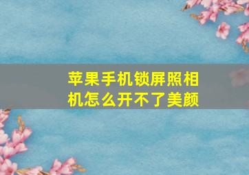 苹果手机锁屏照相机怎么开不了美颜