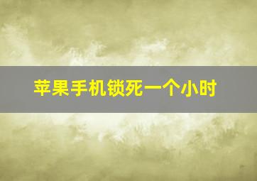 苹果手机锁死一个小时