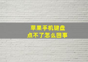 苹果手机键盘点不了怎么回事