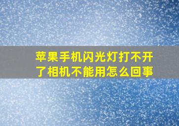 苹果手机闪光灯打不开了相机不能用怎么回事