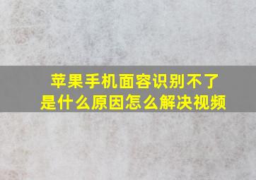 苹果手机面容识别不了是什么原因怎么解决视频