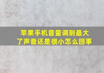 苹果手机音量调到最大了声音还是很小怎么回事