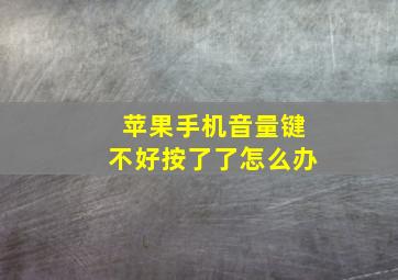 苹果手机音量键不好按了了怎么办