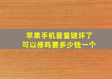 苹果手机音量键坏了可以修吗要多少钱一个