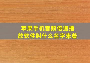 苹果手机音频倍速播放软件叫什么名字来着