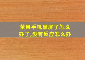 苹果手机黑屏了怎么办了,没有反应怎么办