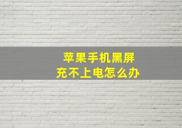 苹果手机黑屏充不上电怎么办